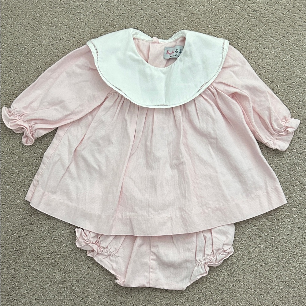 VGUC Sophie & Lucas pink corduroy bloomer set
